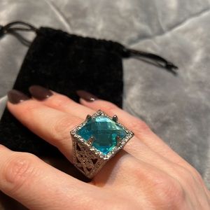 Oversized blue ring